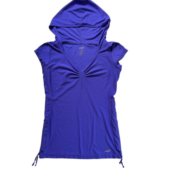 Avia Purple Short Sleeve Hoodie Active Top‎ Small - Picture 7 of 7